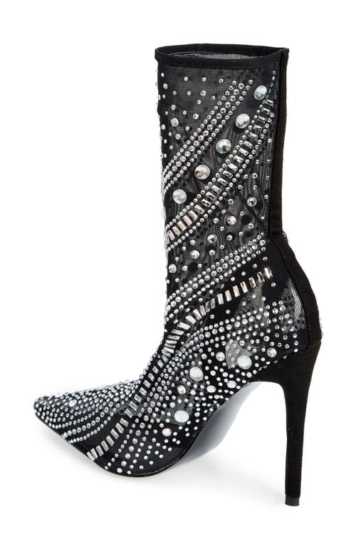 Azalea Wang Opry Pointed Toe Embellished Bootie In Black