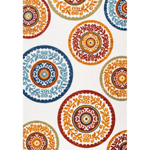 Jonathan Y Circus Medallion High-low Indoor/outdoor Area Rug In Red/blue