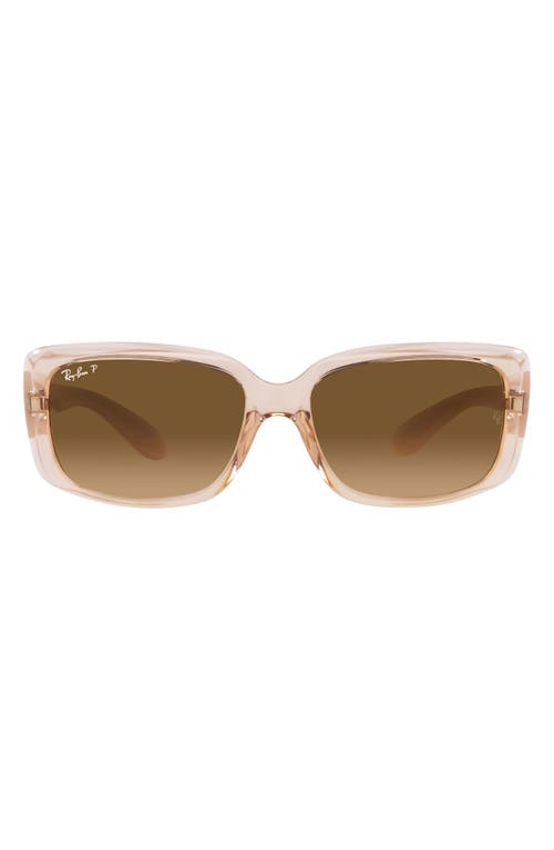 Ray-Ban 55mm Gradient Polarized Pillow Sunglasses in Transparent at Nordstrom