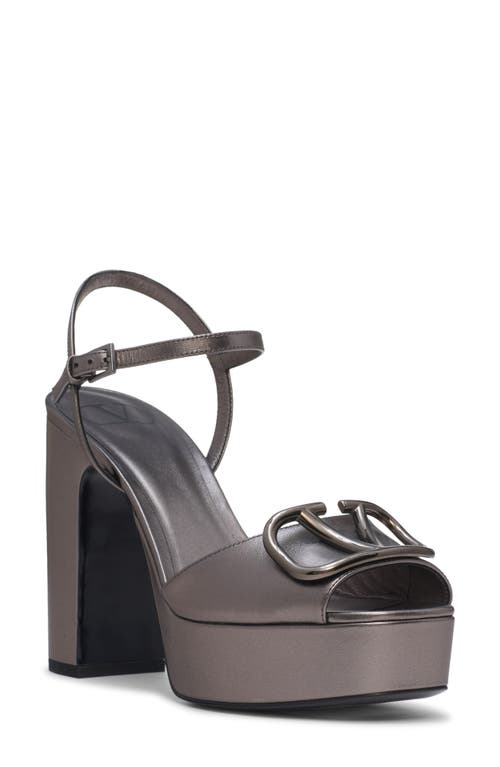 Shop Valentino Garavani Vlogo Signature Platform Sandal In 113 Antracite