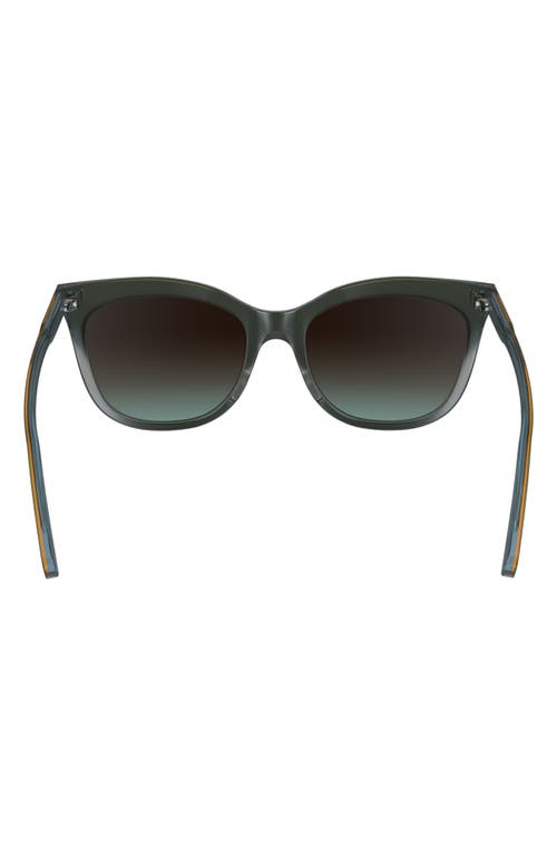 Longchamp 53mm Gradient Cat Eye Sunglasses In Olive/azure