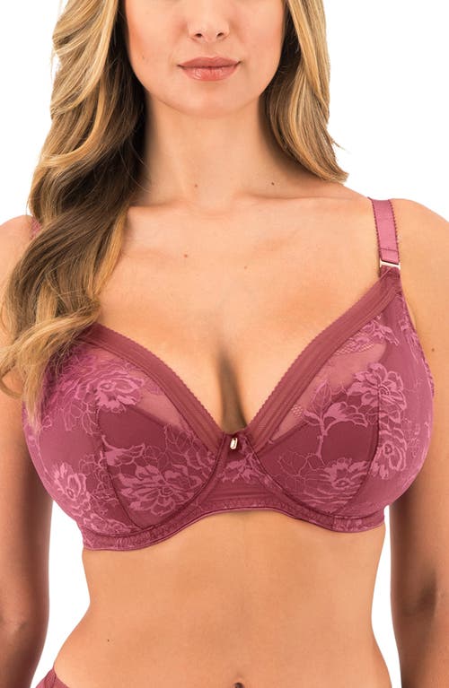 Fusion Lace Underwire Plunge Bra in Rosewood