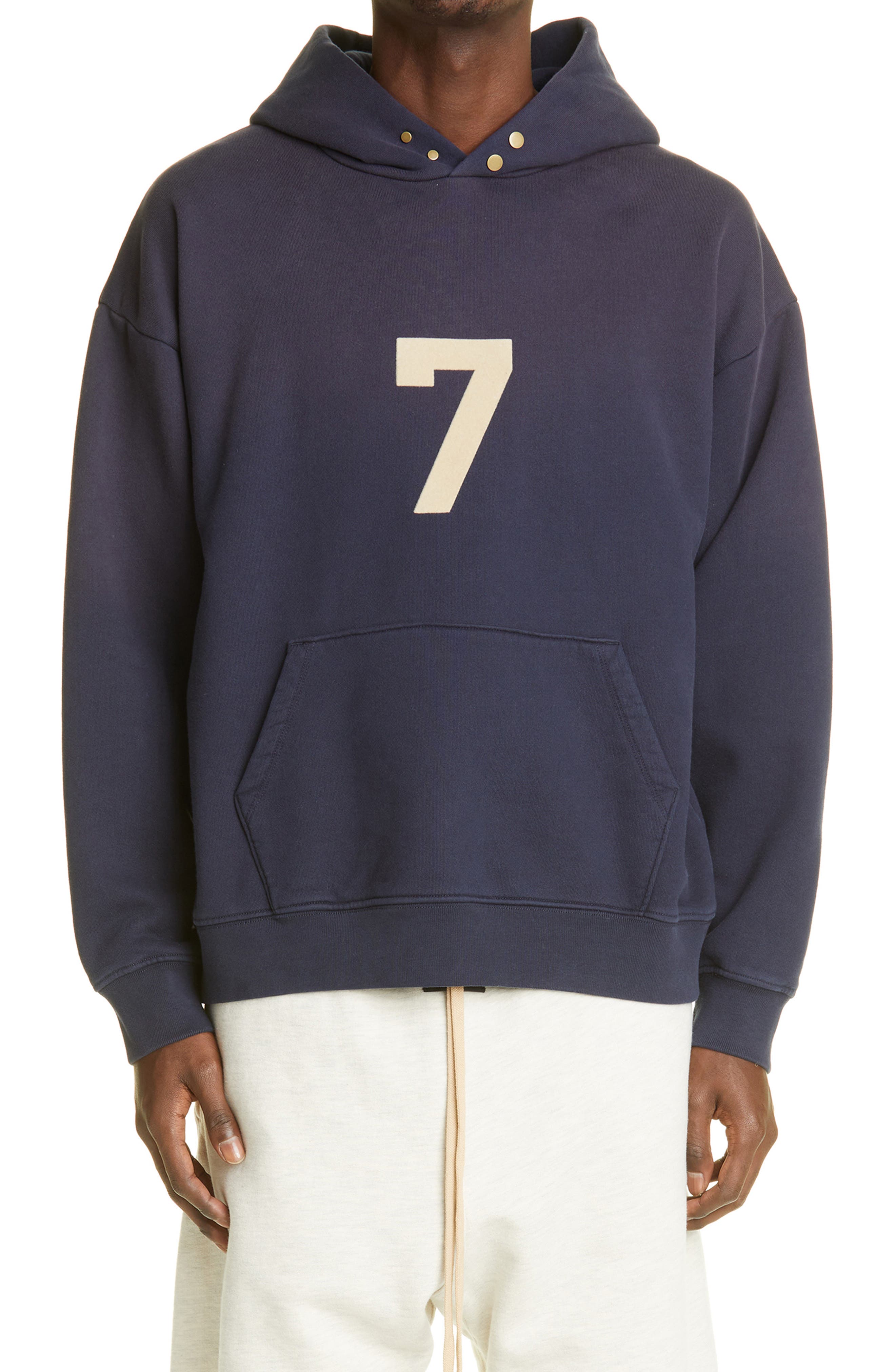 Fear of God 7 Cotton Hoodie in Vintage Navy at Nordstrom, Size Small