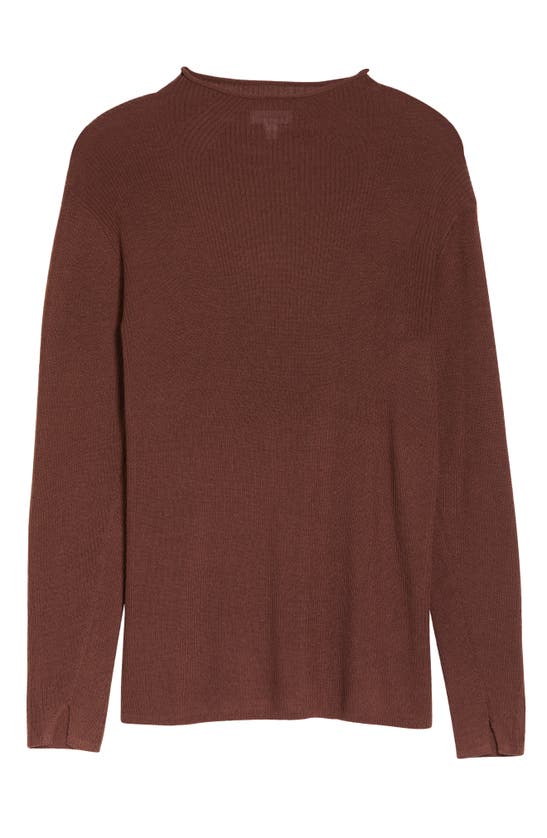 Nordstrom Rib Mock Neck Sweater In Brown Pinecone