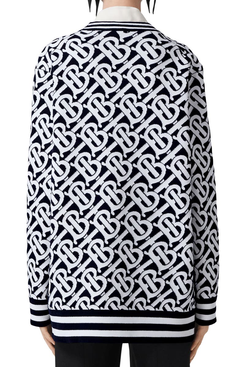 Maddox TB Logo Jacquard Wool Blend Cardigan