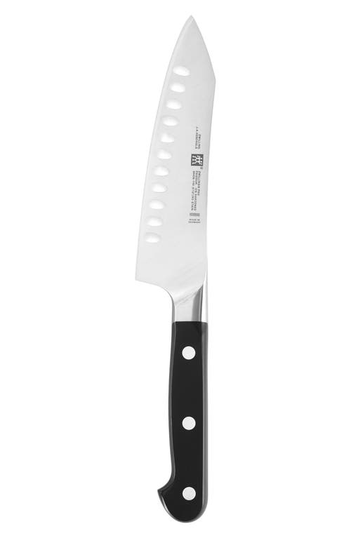 Shop Zwilling Pro 5.5-inch Hollow Edge Rocking Santoku Knife In Stainless Steel