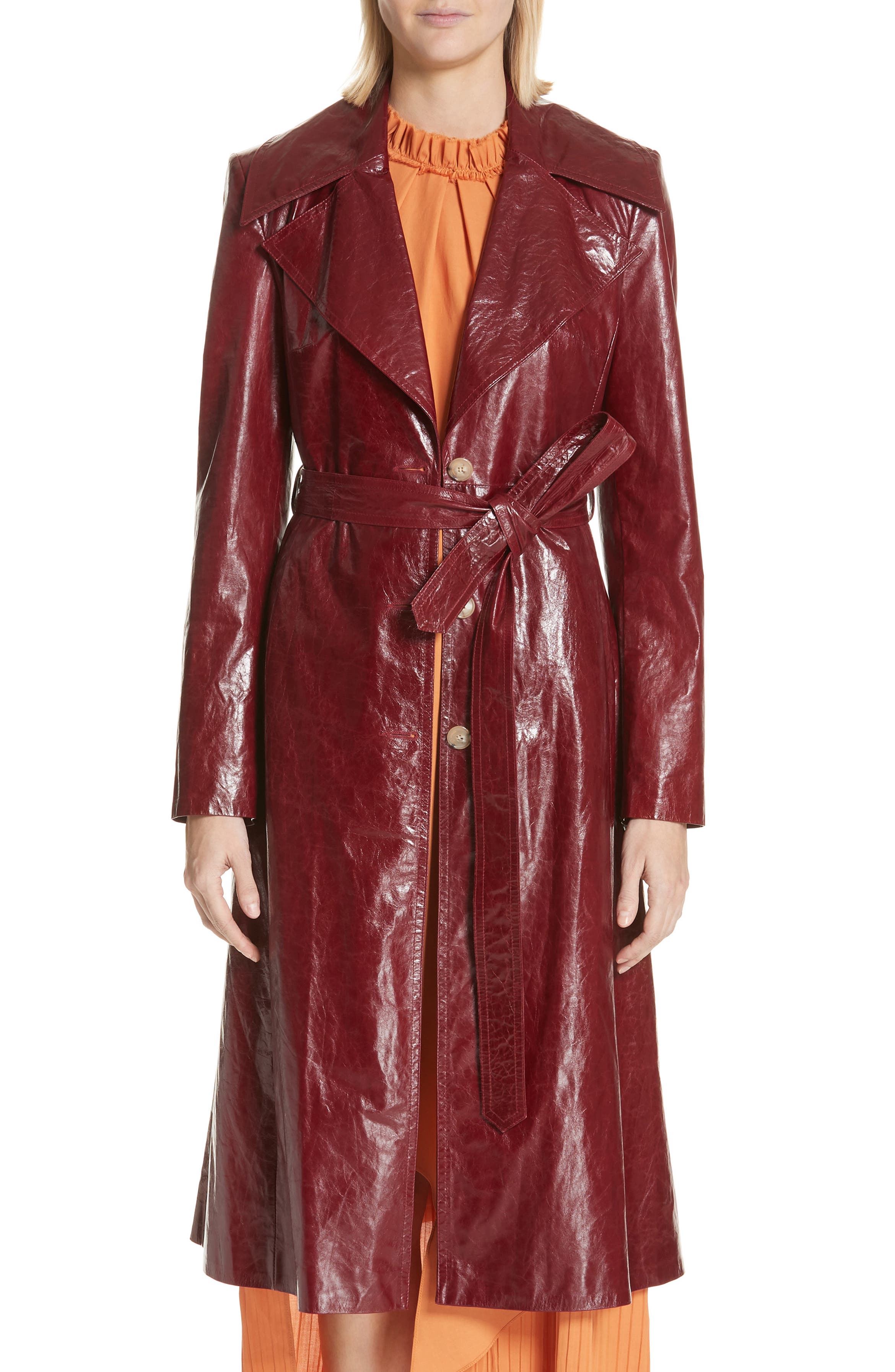 Magda Butrym Leather Trench Coat | Nordstrom