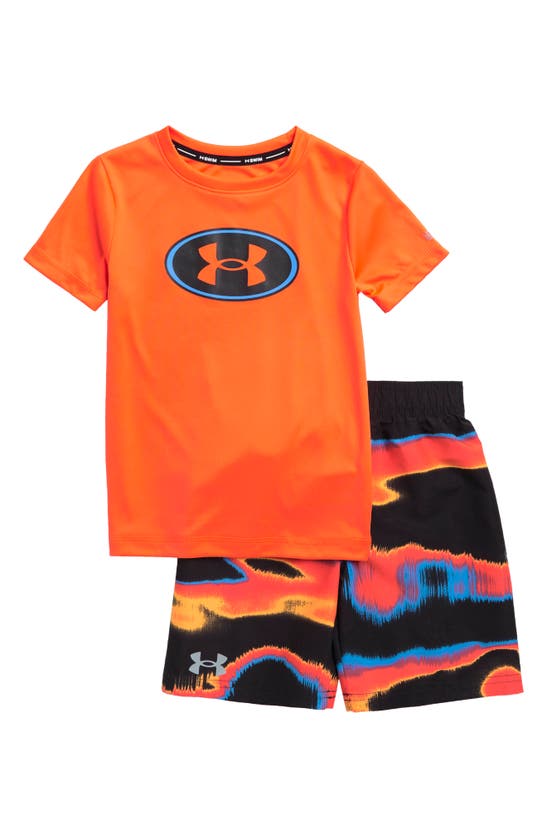 Under Armour Kids' Ua Mercury T-shirt & Shorts Set In Phoenix Fire