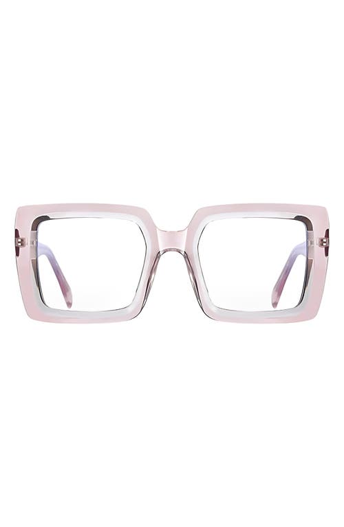 Shop Fifth & Ninth Etta 48mm Square Blue Light Blocking Glasses In Pink/clear