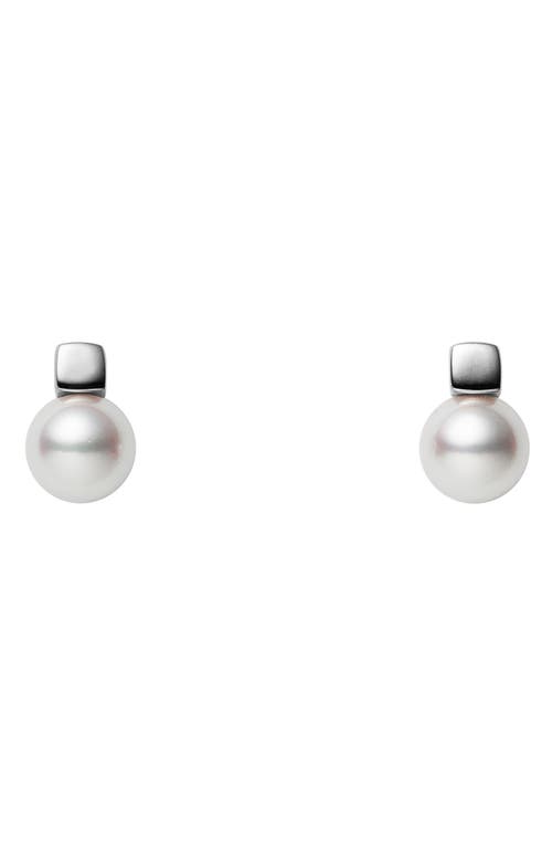 Mikimoto Classic Cultured Pearl Stud Earrings in White Gold at Nordstrom