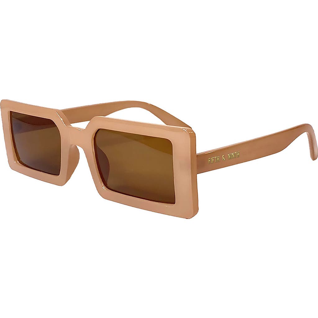 Fifth & Ninth Berlin 63mm Rectangle Sunglasses In Tan/brown