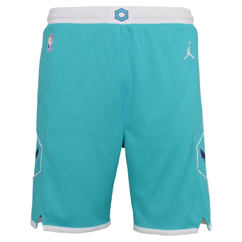 Shop Jordan Brand Youth  Teal Charlotte Hornets 2020/21 Icon Edition Swingman Shorts