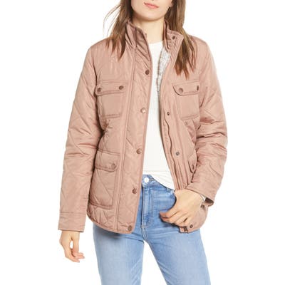 Thread & Supply Fleece Lined Quilted Utility Jacket, Brown