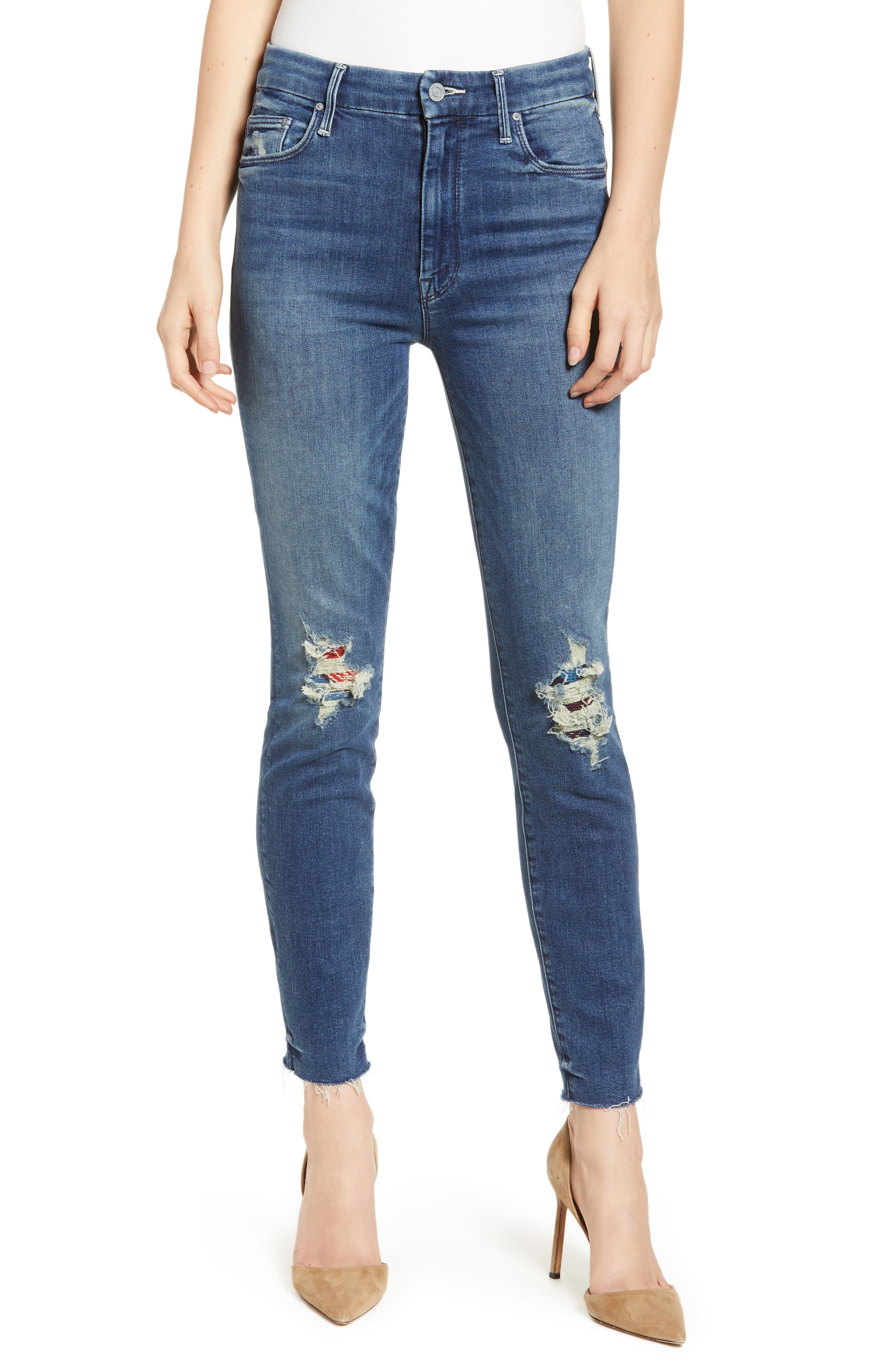 MOTHER | The Looker High Waist Frayed Ankle Skinny Jeans | Nordstrom Rack