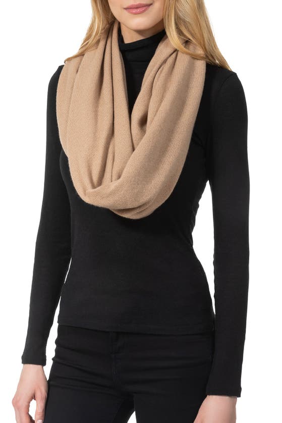 Amicale Cashmere Travel Wrap Scarf In Camel