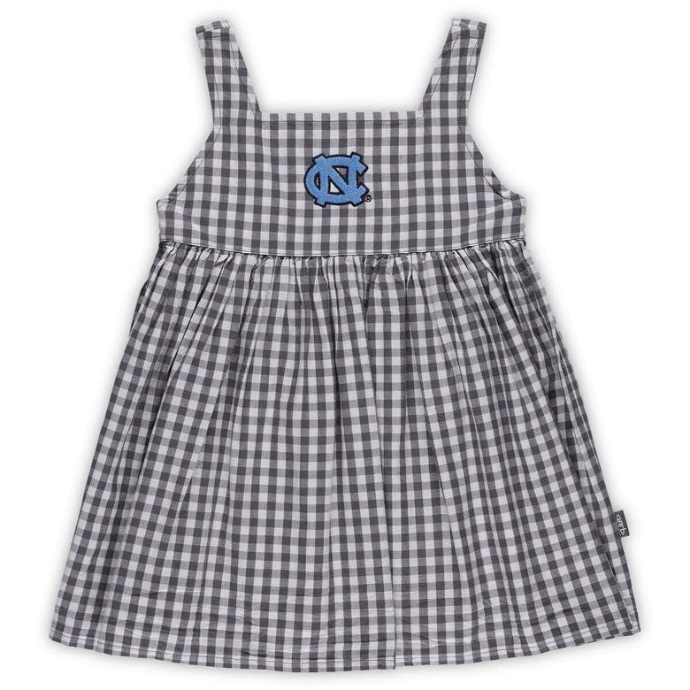 Garb Kids' Girls Toddler  Charcoal North Carolina Tar Heels Cara Woven Gingham Dress