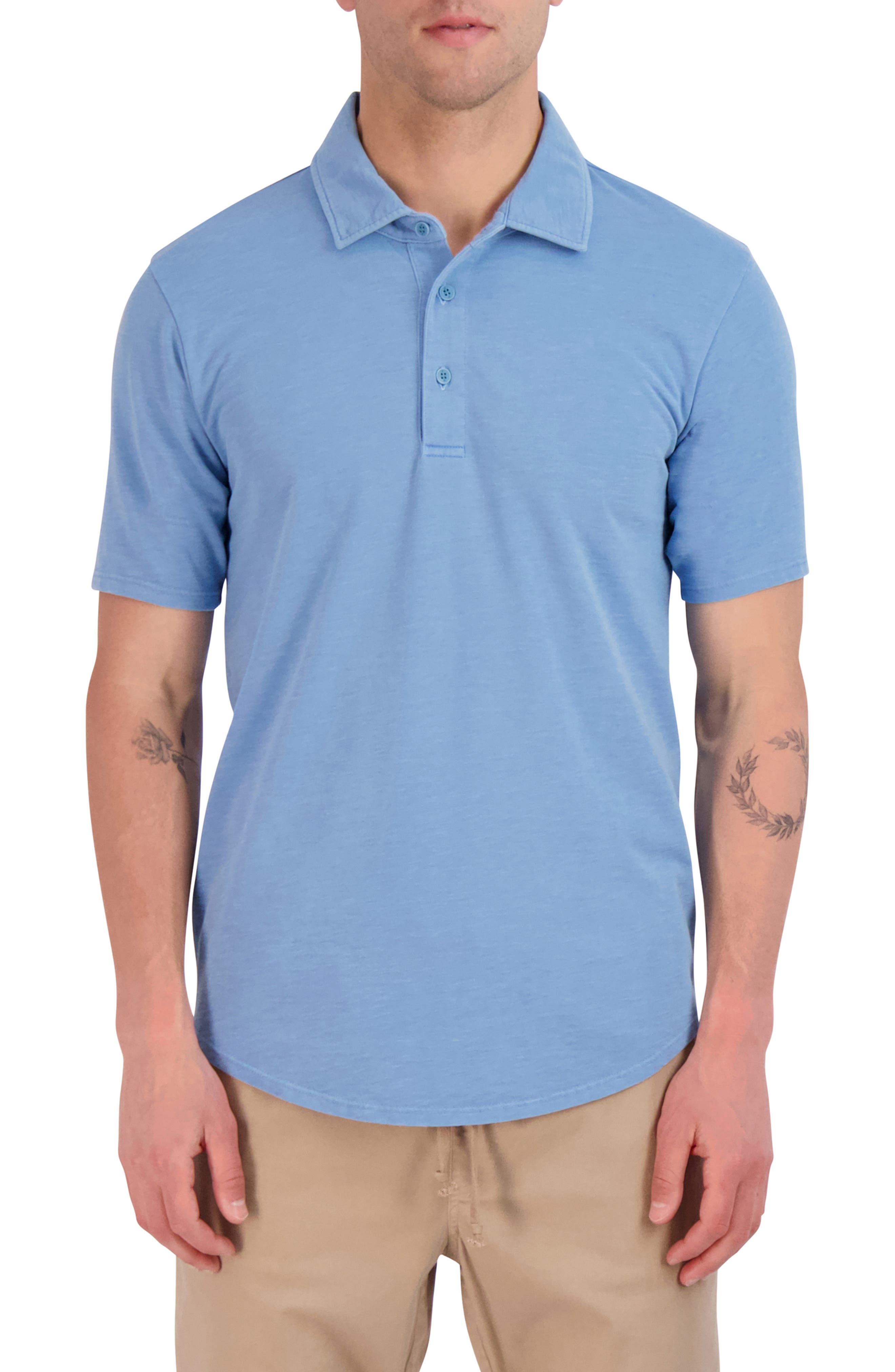 New Mens Bonobos Solid Classic Polo Size Large Blue 