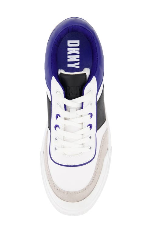 Shop Dkny Colorblock Sneaker In White/blue