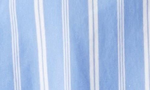 Grey Lab Stripe Power Shoulder Sleeveless Button-up Shirt In Blue/white