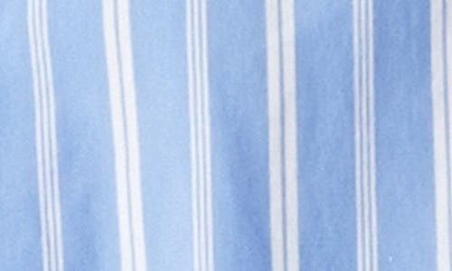 Shop Grey Lab Stripe Power Shoulder Sleeveless Button-up Shirt In Blue/white