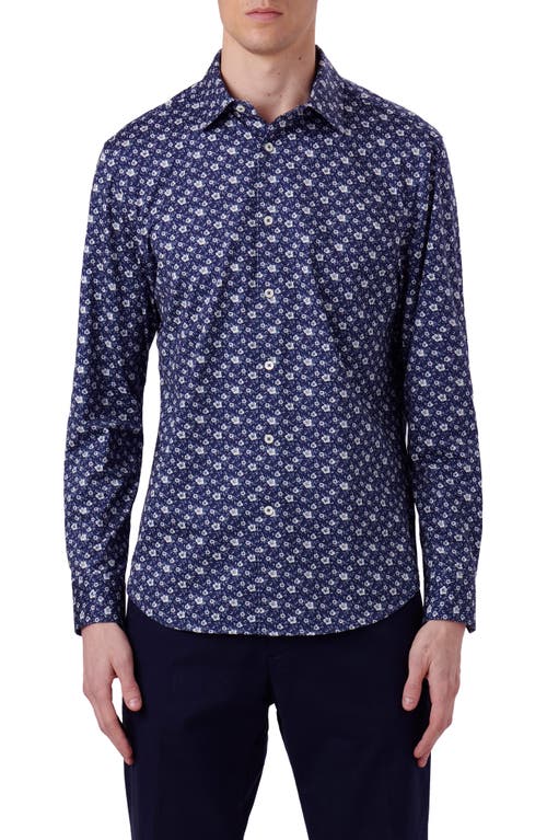 Bugatchi James OoohCotton Floral Button-Up Shirt Jade at Nordstrom,