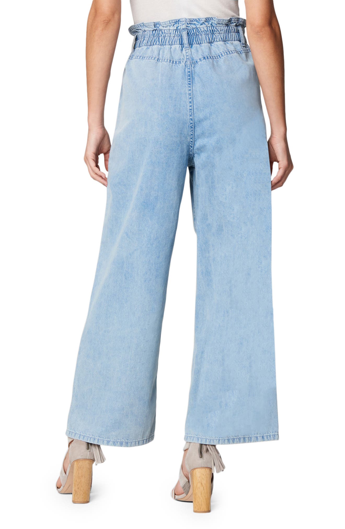 Blanknyc Paperbag Waist Wide Leg Jeans in Stand Strong at Nordstrom, Size Small
