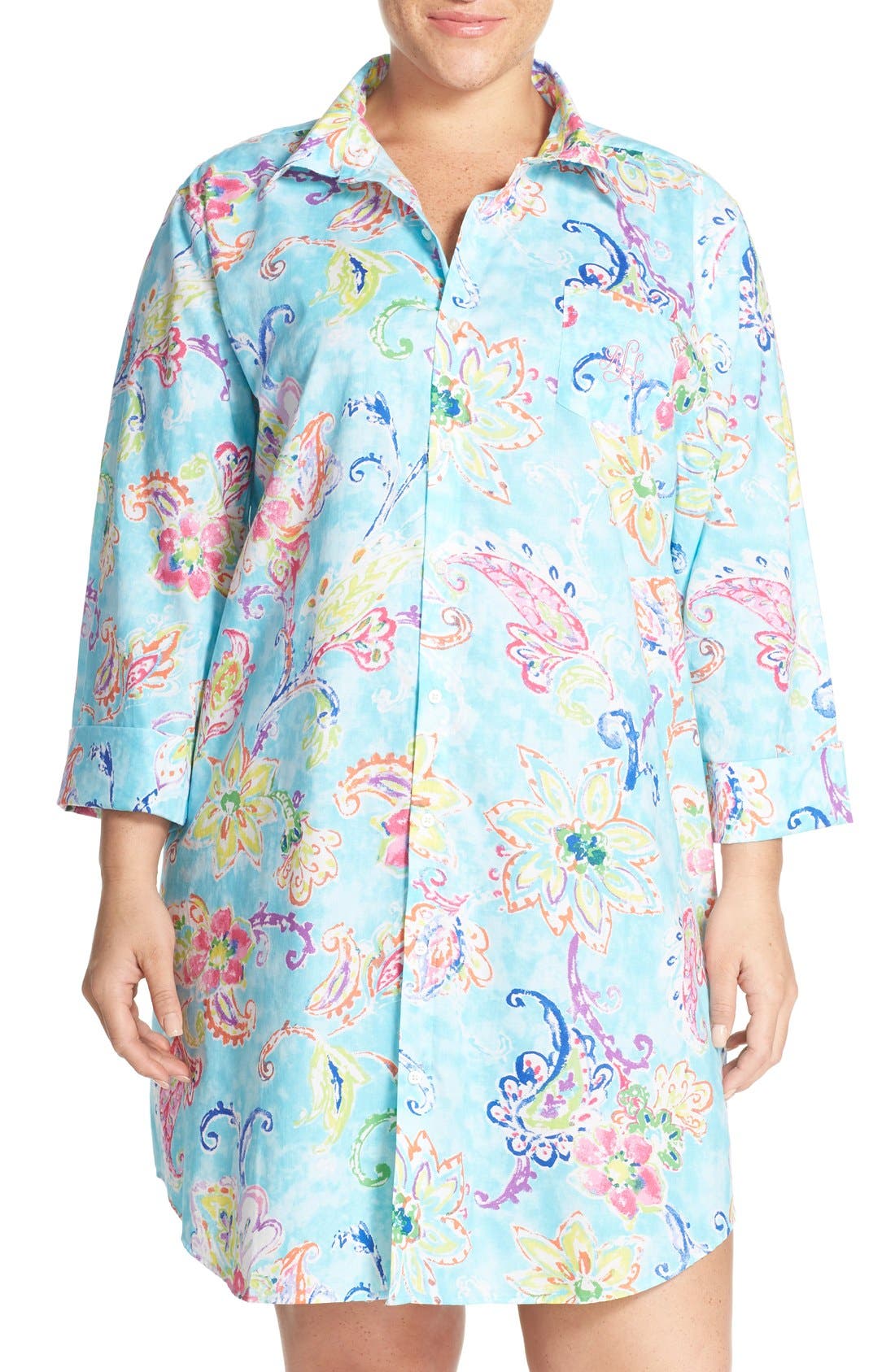 Lauren Ralph Lauren Cotton Nightshirt (Plus Size) Nordstrom