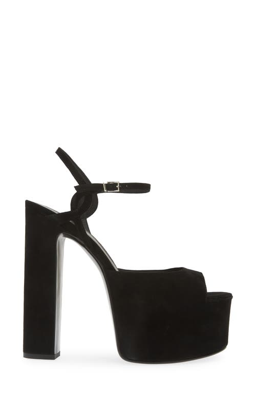 Jeffrey Campbell Ever Last Ankle Strap Platform Sandal In Black Suede