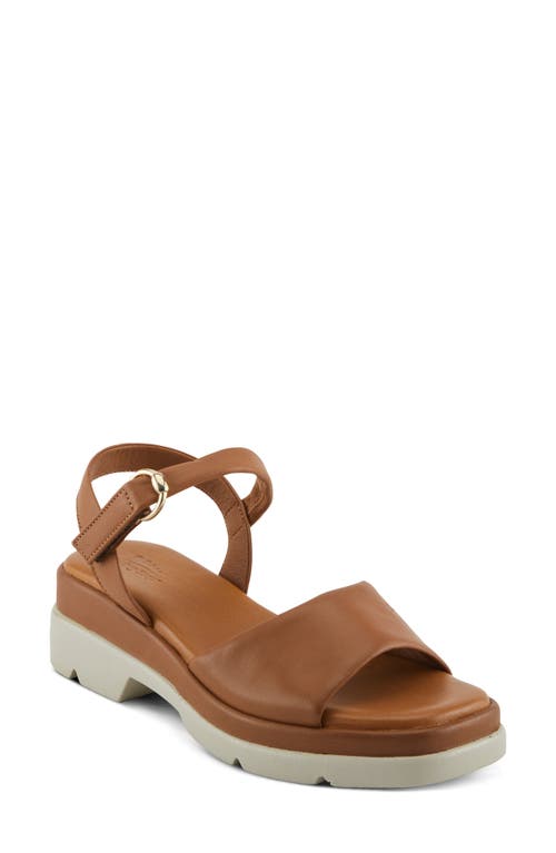 Spring Step Huntington Ankle Strap Platform Sandal In Brown