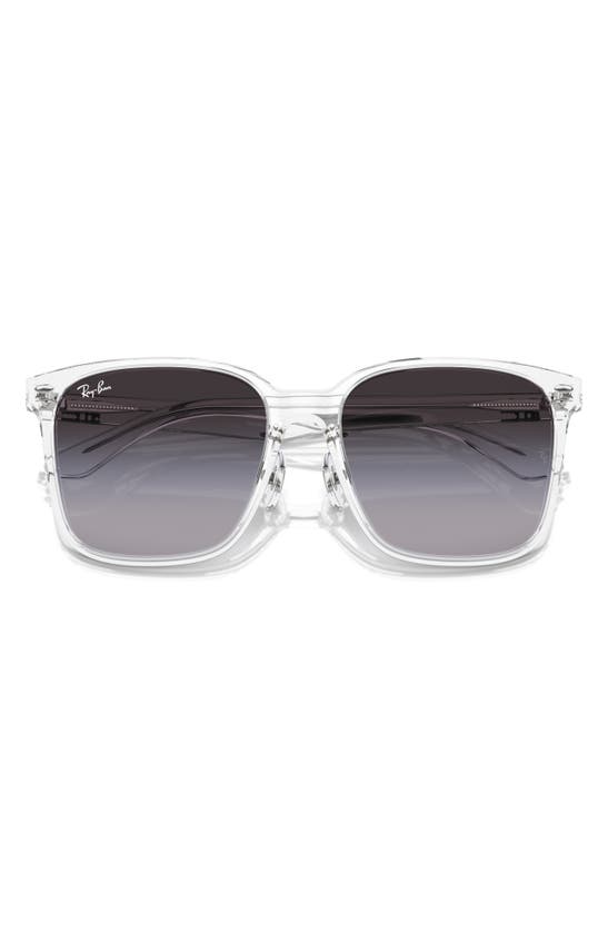 Shop Ray Ban Ray-ban 57mm Gradient Square Sunglassers In Clear