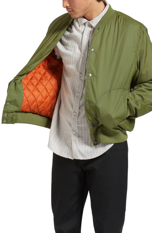 Brixton Dillinger Flight Bomber Jacket In Cypress Green