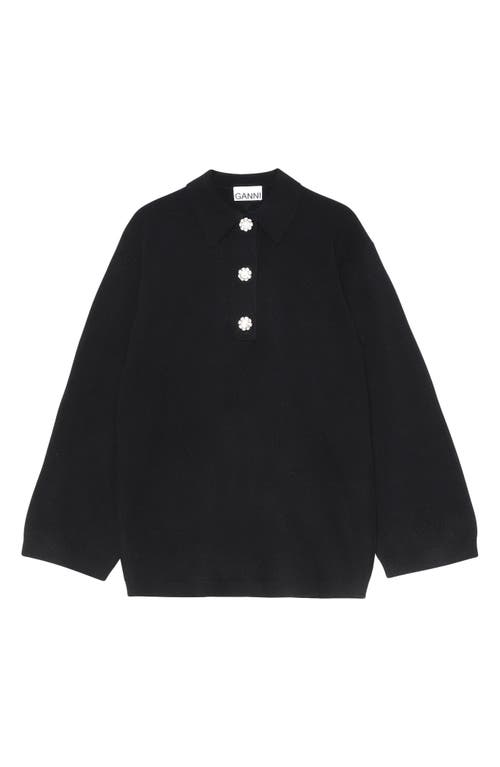 Cashmere Polo Sweater in Black