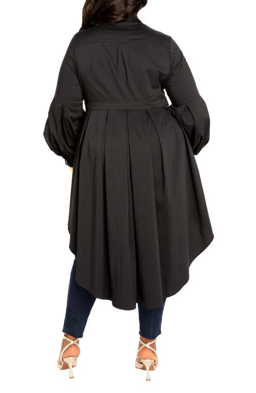 Buxom Couture High/low Peplum Shirt In Black