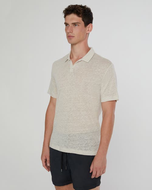 Onia Shaun Linen Polo In Deep Navy