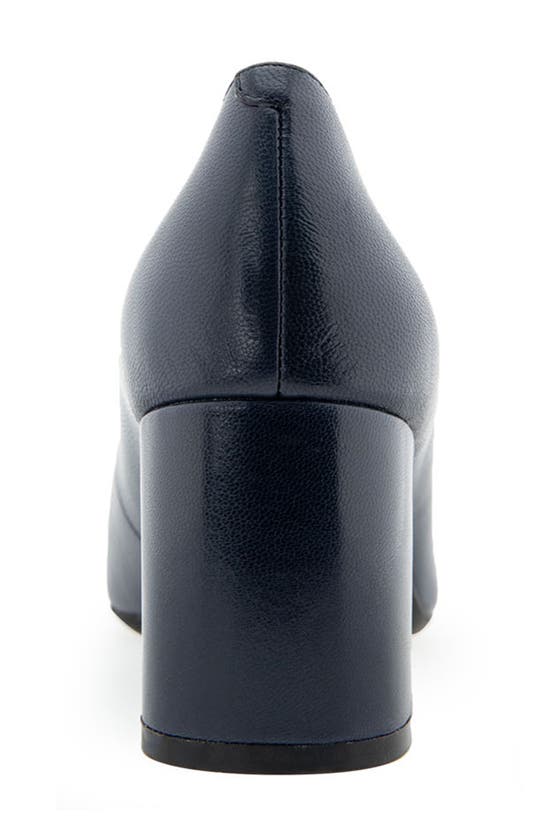 Shop Aerosoles Minetta Almond Toe Pump In Navy Leather