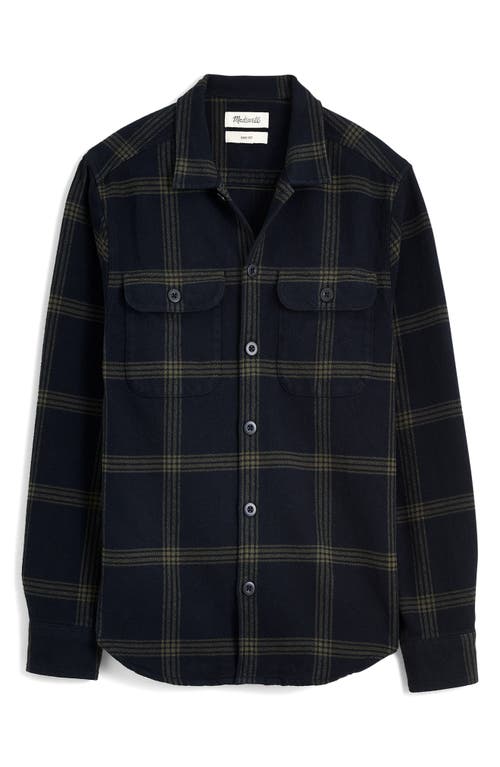 Madewell Brushed Flannel Shirt Jacket in Black Coal at Nordstrom, Size Small