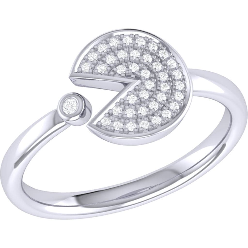 Luvmyjewelry Pac Man Candy Sterling Silver Diamond Open Ring In Silver