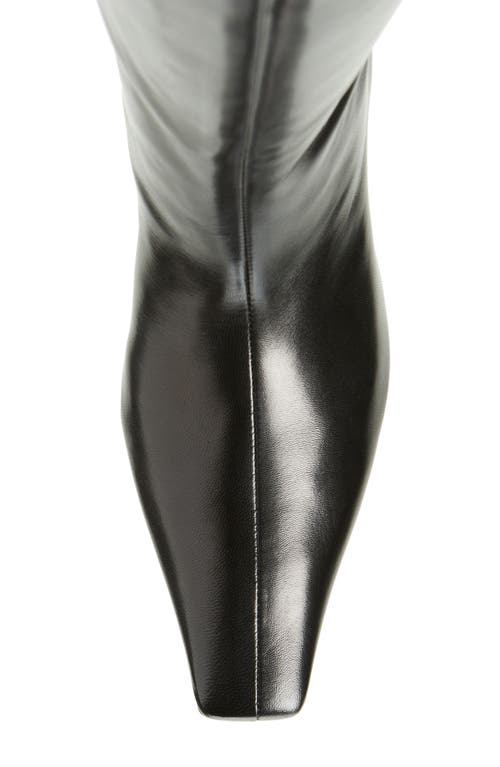 Khaite Davis Slouchy Leather Knee Boots In Black