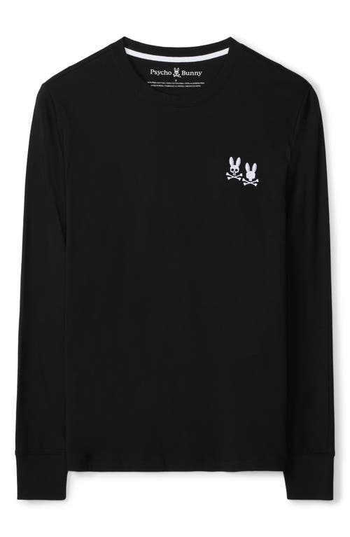 Psycho Bunny Tilden Embroidered Bunny Logo Long Sleeve T-shirt In Black