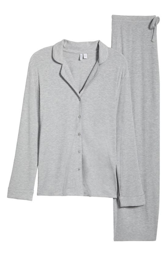 Nordstrom Moonlight Eco Easy Rib Pajamas In Grey Heather