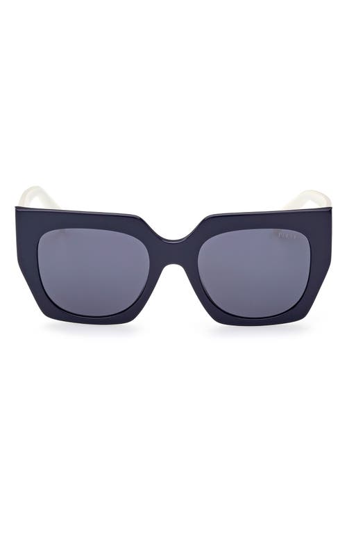 52mm Square Sunglasses in Shiny Blue /Blue