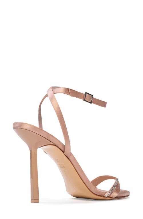 Black Suede Studio Rumi 100 Ankle Strap Sandal In Old Rose Satin
