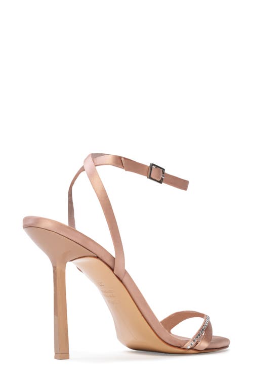 Shop Black Suede Studio Rumi 100 Ankle Strap Sandal In Old Rose Satin