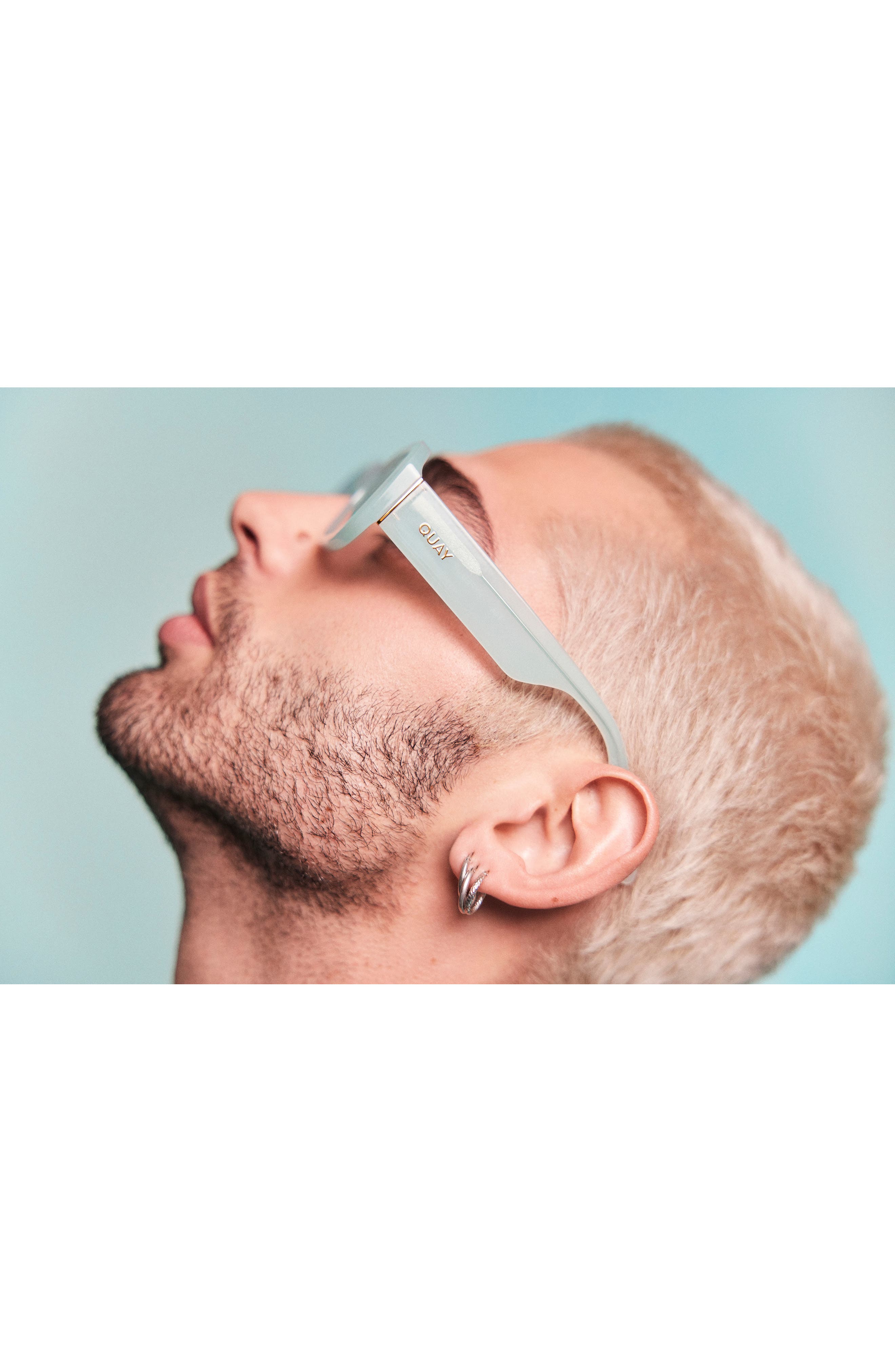 QUAY AUSTRALIA HYPED UP SUNGLASSES PEPPERMINT Quay Australia Hyped Up 38mm Gradient Square Sunglasses in  main image 2