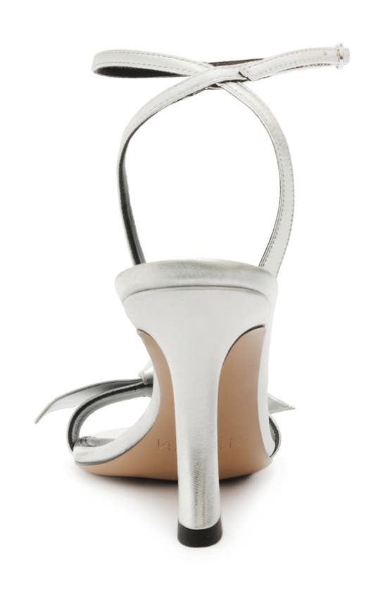 Alexandre Birman Clarita Bell 85mm Metallic Leather Sandals In Argento