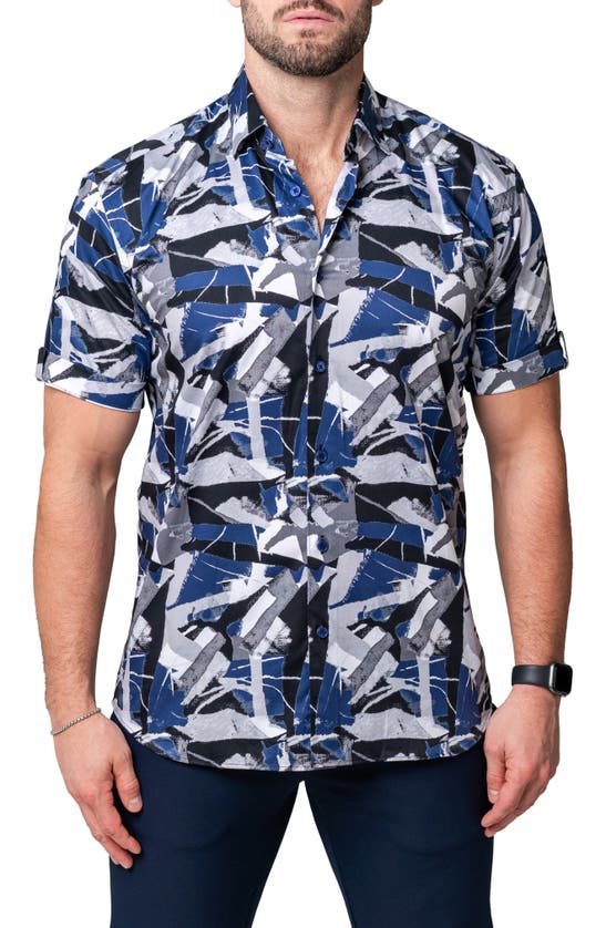 Maceoo Galileo Retroactive Regular Fit Short Sleeve Buttonup Shirt In