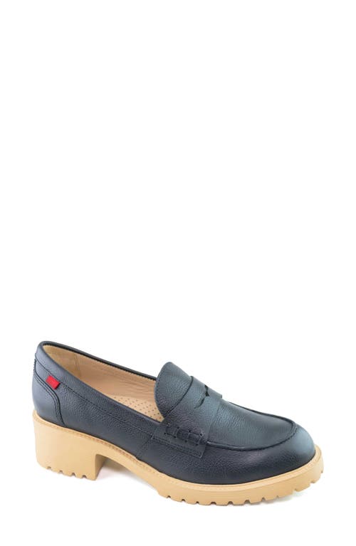 Shop Marc Joseph New York Camden Street Penny Loafer In Black Svelte Grainy