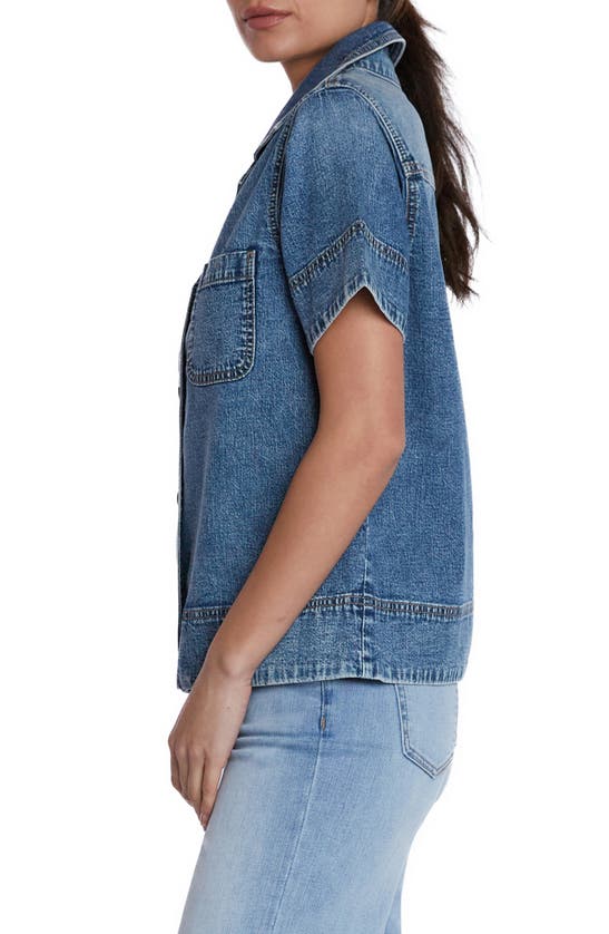 WASH LAB DENIM WASH LAB DENIM DENIM BOWLING SHIRT