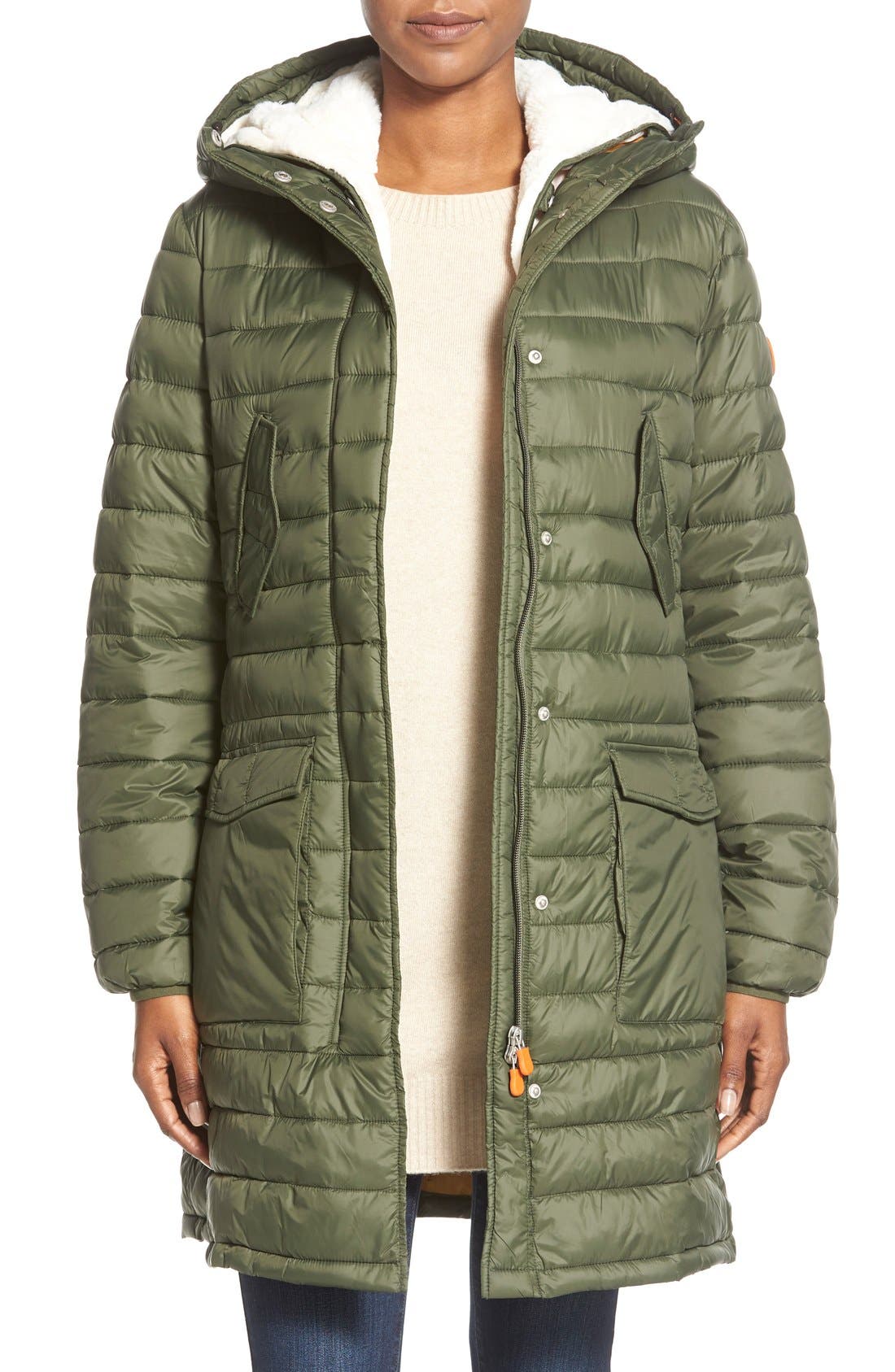 Save the Duck Quilted Coat with Removable Faux Shearling Liner Nordstrom