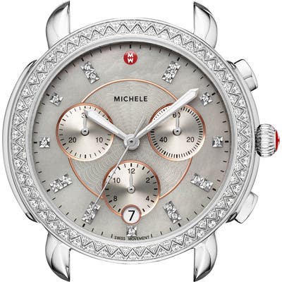 Michele Sidney Chrono Diamond Diamond Dial Watch Case,